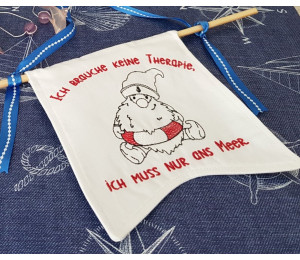 Stickdatei ITH - Seebär Gnom Wimpel "Moin"